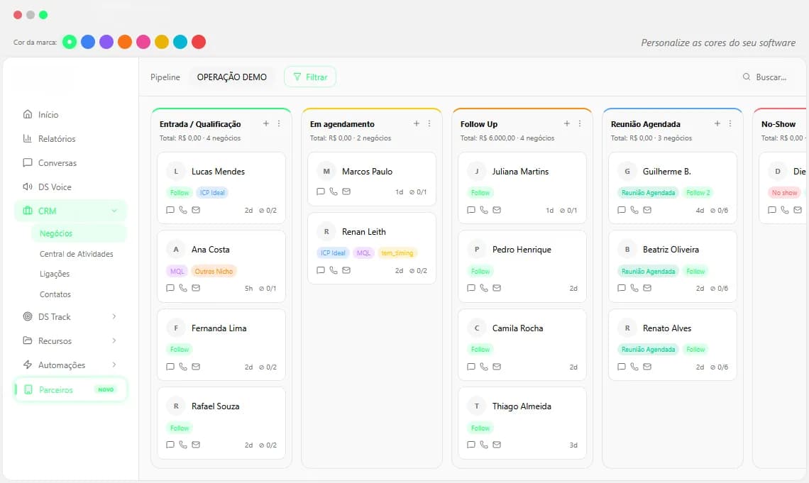 B&G Evolua — Funil kanban
